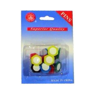 Καρφίτσες χαρτών κεφάλι πολύγωνο 12τεμ.