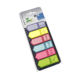 Info notes σελιδοδείκτες 6 χρώματα βέλος με σχέδια