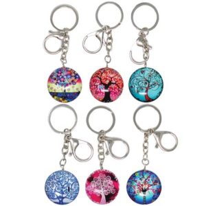 Μπρελόκ στρογγυλό γυάλινο Δέντρο Ζωής (SG1810-626)