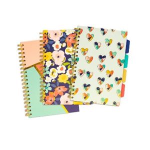 Τετράδιο διπλό σπιράλ B5 floral love με τρύπες και λάστιχο 4 θεμάτων