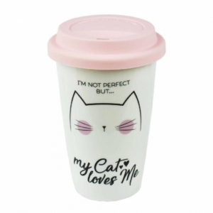 Πορσελάνινη κούπα με καπάκι σιλικόνης Legami Tu Vuo Mug Cat